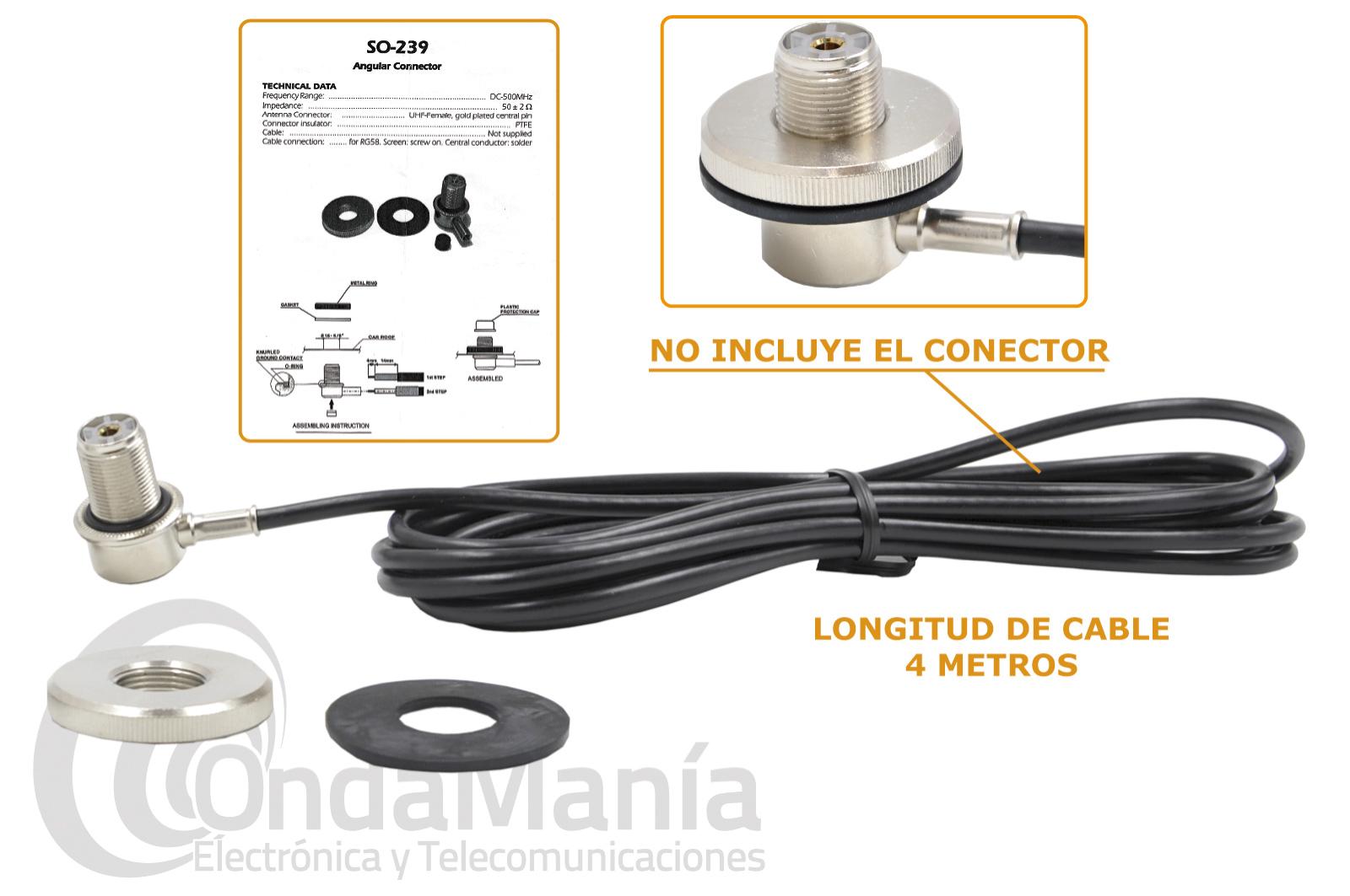 Conexión Antena TV 3m, Alta Calidad Cable RG-59 Gris - Bierzo