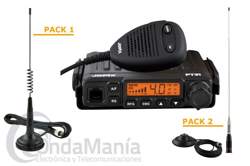 Kit mini emisora CB Jopix PT31 + Antena Super Santiago CB-200