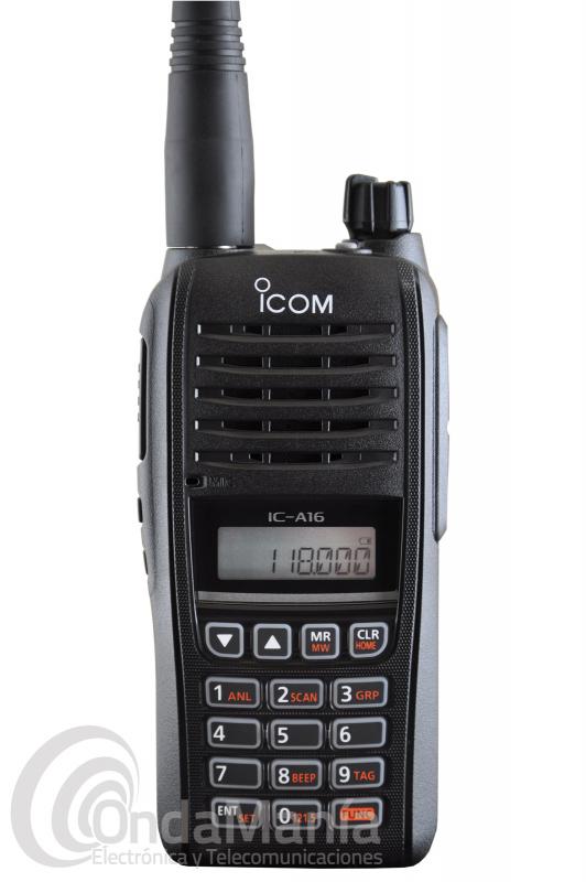 ICOM IC-A16E#12 CON BLUETOOTH WALKI DE VHF DE BANDA AEREA IP67, 6 W, CON  8,33 Y 25 KHZ, POTENTE AUDIO,, ICOM